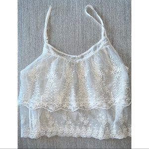 •AE• Lace Flounce Top